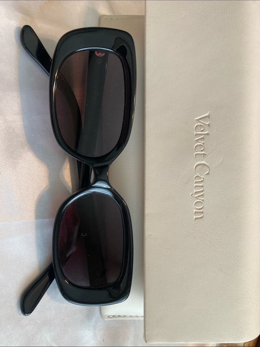 Velvet Canyon Black Rectangular Sunglasses